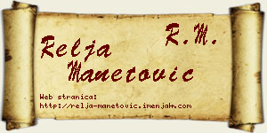 Relja Manetović vizit kartica